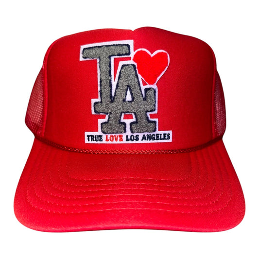TRUE LOVE LOS ANGELES :: TRUCKER HATS FOR CA FIRE RELIEF :: Red