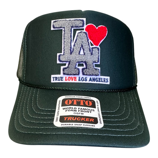 TRUE LOVE LOS ANGELES :: TRUCKER HATS FOR CA FIRE RELIEF :: Dark Green